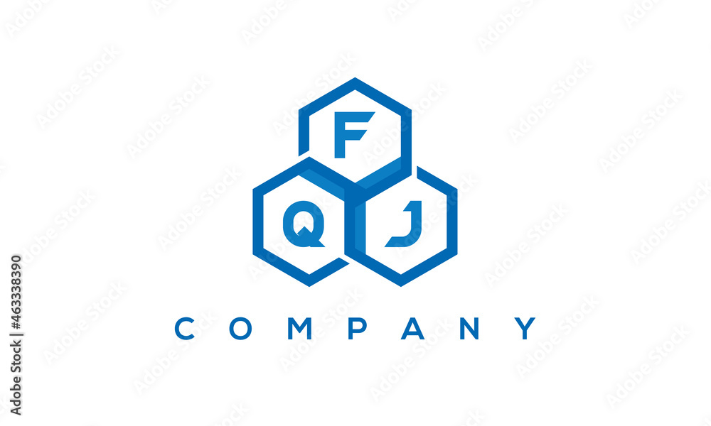 FQJ three letters creative polygon hexagon logo