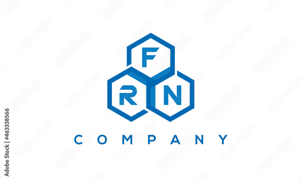 FRN three letters creative polygon hexagon logo