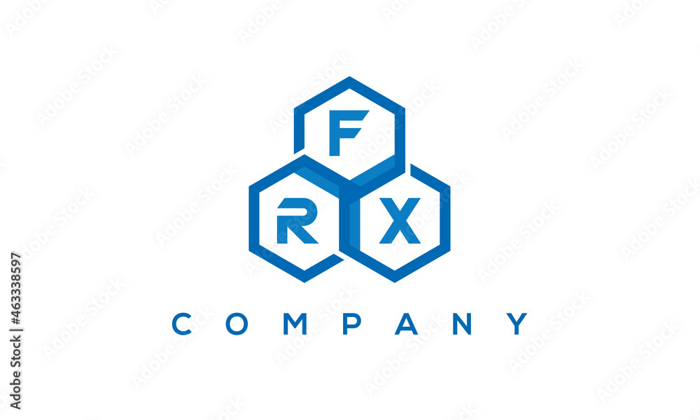 FRX three letters creative polygon hexagon logo FRX three letters creative polygon hexagon logo