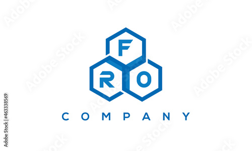 FRO three letters creative polygon hexagon logo