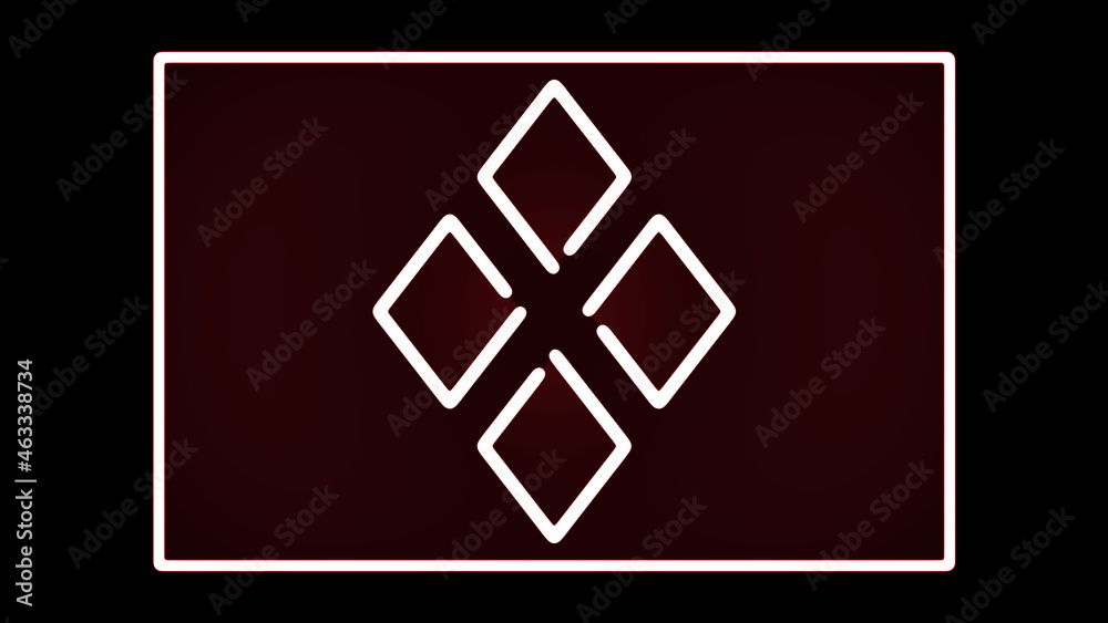 Fototapeta premium abstract square rhombus shape, glow isolated on black background.