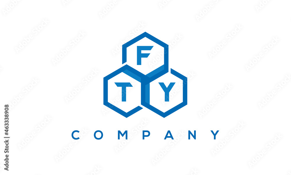 FTY three letters creative polygon hexagon logo
