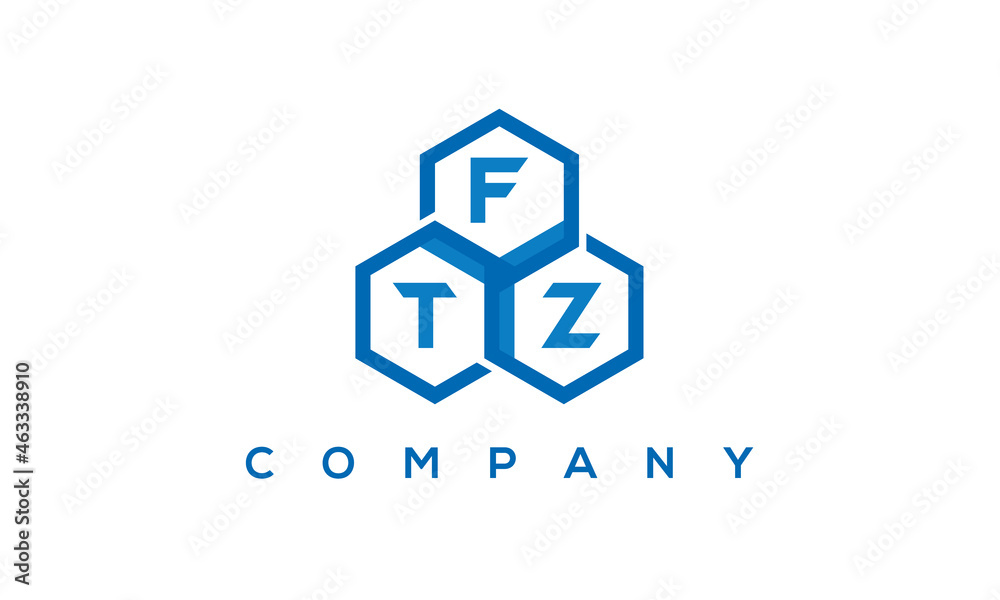 FTZ three letters creative polygon hexagon logo