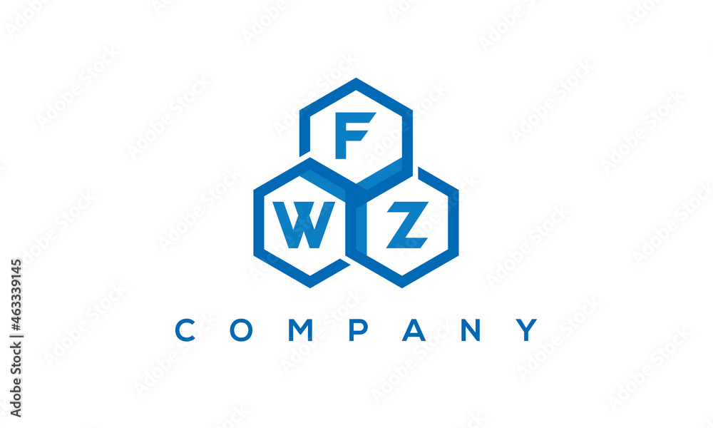 FWZ three letters creative polygon hexagon logo FWZ three letters creative polygon hexagon logo