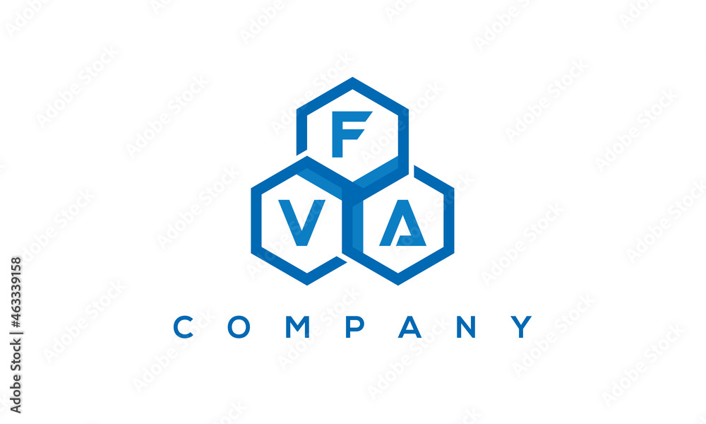 FVA three letters creative polygon hexagon logo FVA three letters creative polygon hexagon logo