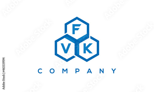 FVK three letters creative polygon hexagon logo