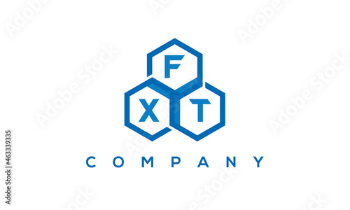 FXT three letters creative polygon hexagon logo