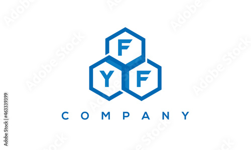 FYF three letters creative polygon hexagon logo