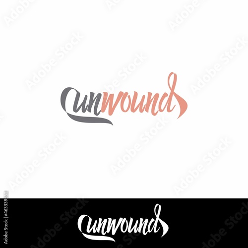 letter UNWOUND script written font Image graphic icon logo design abstract concept vector stock. Can be used as symbols related to wordmark.