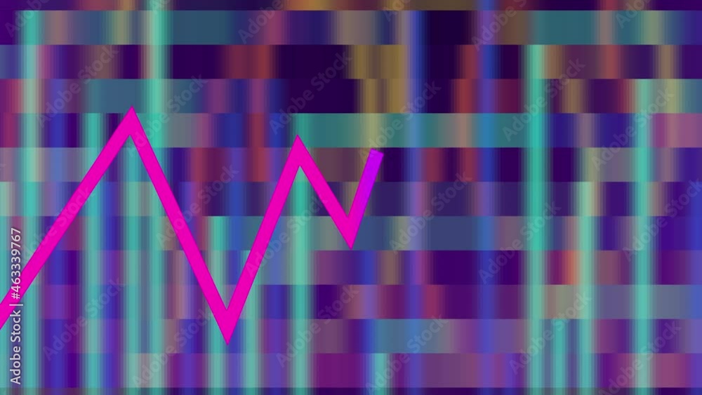 An abstract glitch art upward trend line motion graphic. An abstract glitch art upward trend line motion graphic.