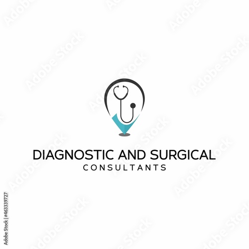 Unique location or place and stethoscope image graphic icon logo design abstract concept vector stock. Can be used as a health and point