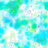 Watercolor colorful glitter seamless pattern