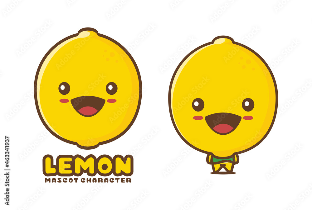 funny lemon cartoon mascot. fruit vector illustration funny lemon cartoon mascot. fruit vector illustration