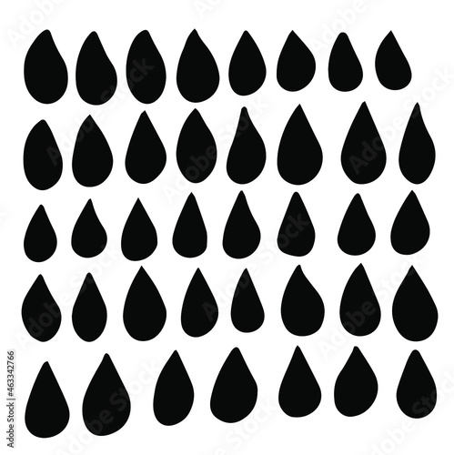hand drops set. Set of vector hand-drawn drops.