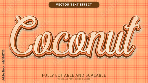coconut text effect editable eps file