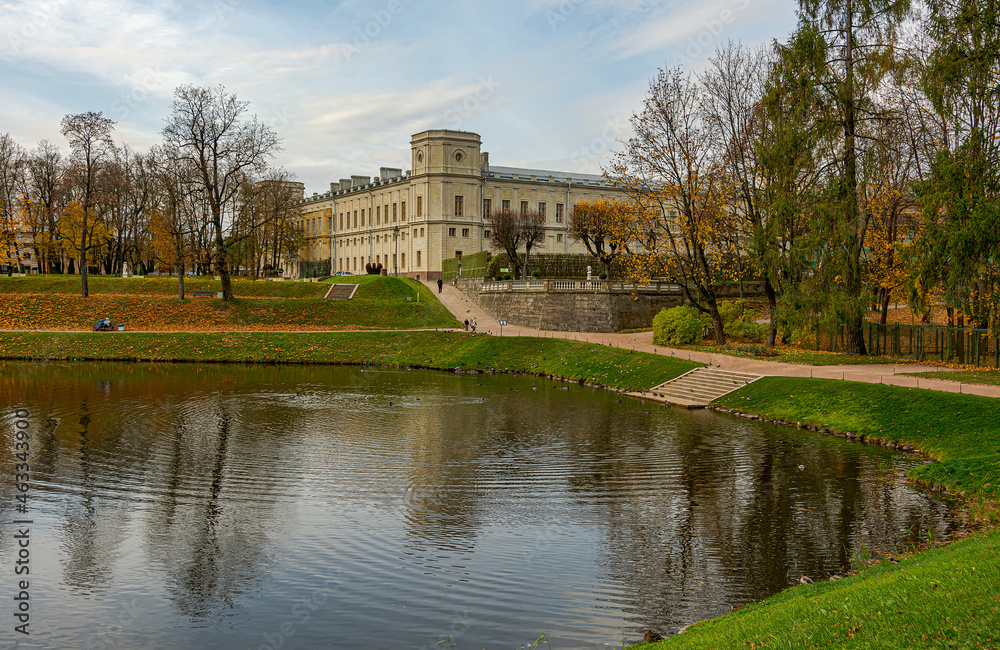 Park in Gatchina overlooking the Great Palace.