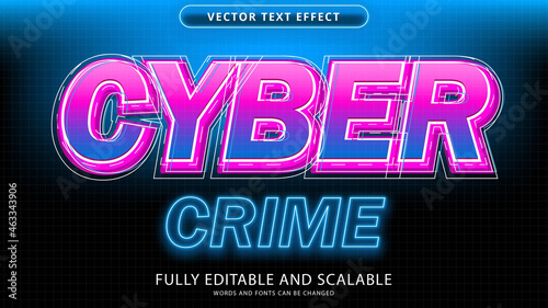 cyber crime text effect editable eps file