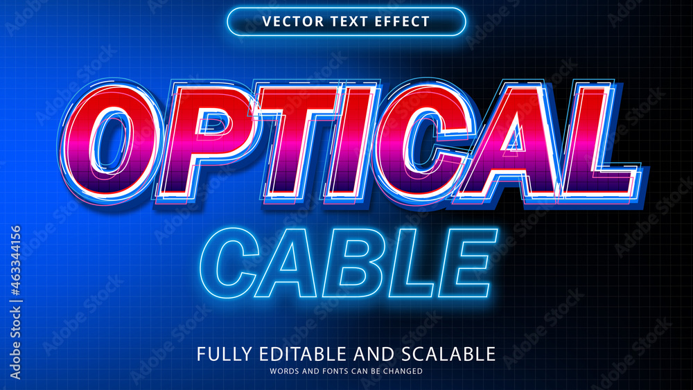 Obraz premium optical cable text effect editable eps file