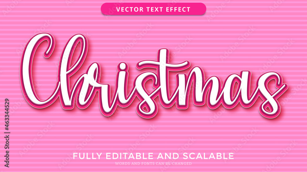christmas text effect editable eps file
