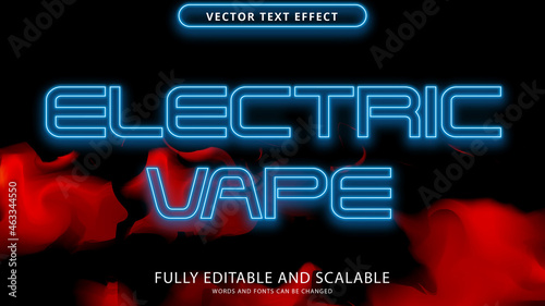 electric vape neon text effect editable eps file