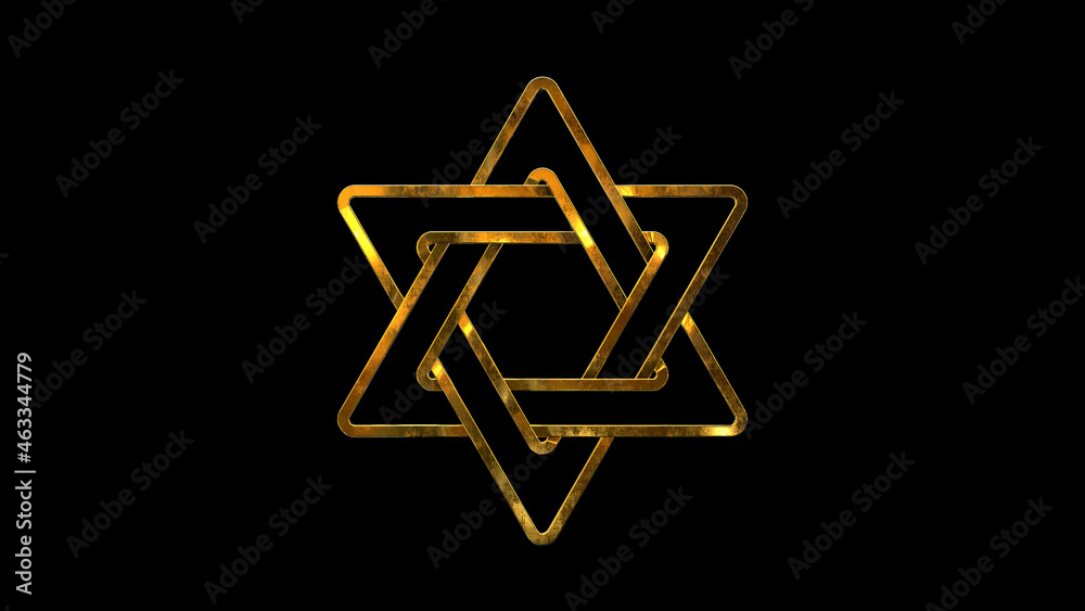 nice golden shield of david isolated, conceptual object 3D illustration nice golden shield of david isolated, conceptual object 3D illustration