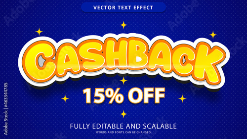 cashback text effect editable eps file