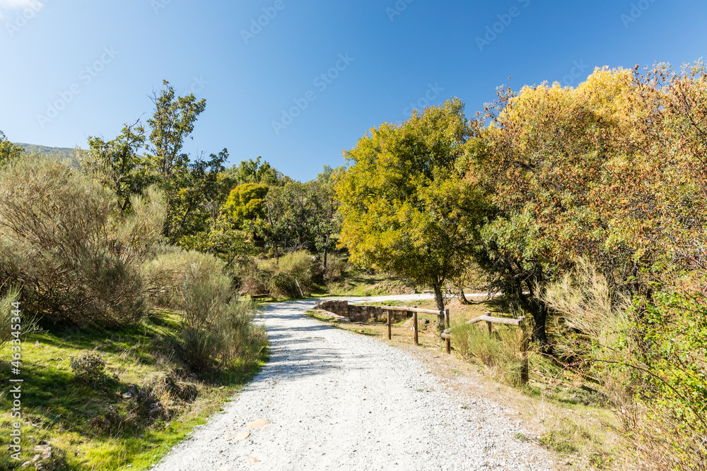 Lozoya Valley, in the Sierra de Guadarrama of Madrid, with autumn colors