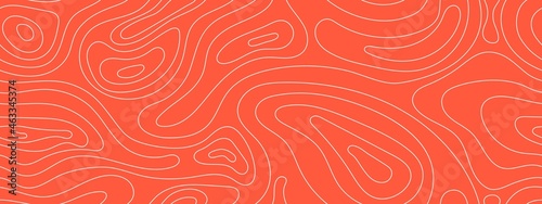 Salmon fish seamless pattern. Vector illustration of salmon fillet, red background with white lines. Fish meat texture for sushi ad flyer, menu design, decoration restorant asian or Japanese food