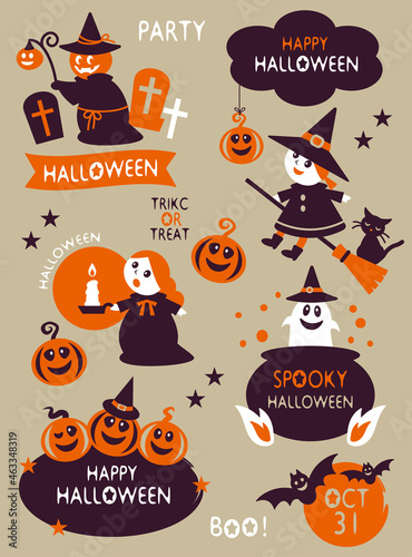 Set of cute Halloween Elements Design