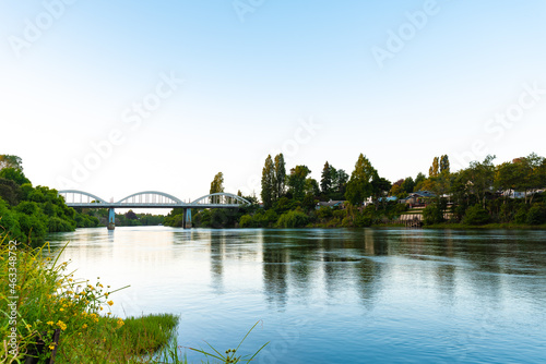 Waikato River with Fairfield Bridge in the background photo
