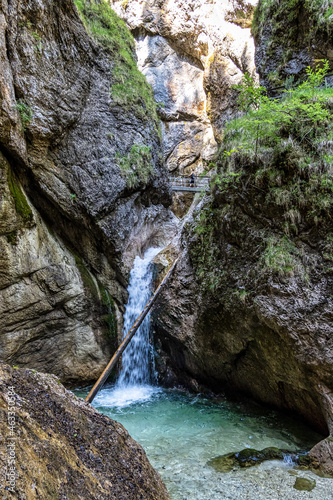 The wild-romantic Almbachklamm in the Berchtesgaden Land is a popular excursion destination in Bavaria, Germany