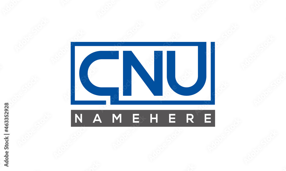 CNU creative three letters logo CNU creative three letters logo
