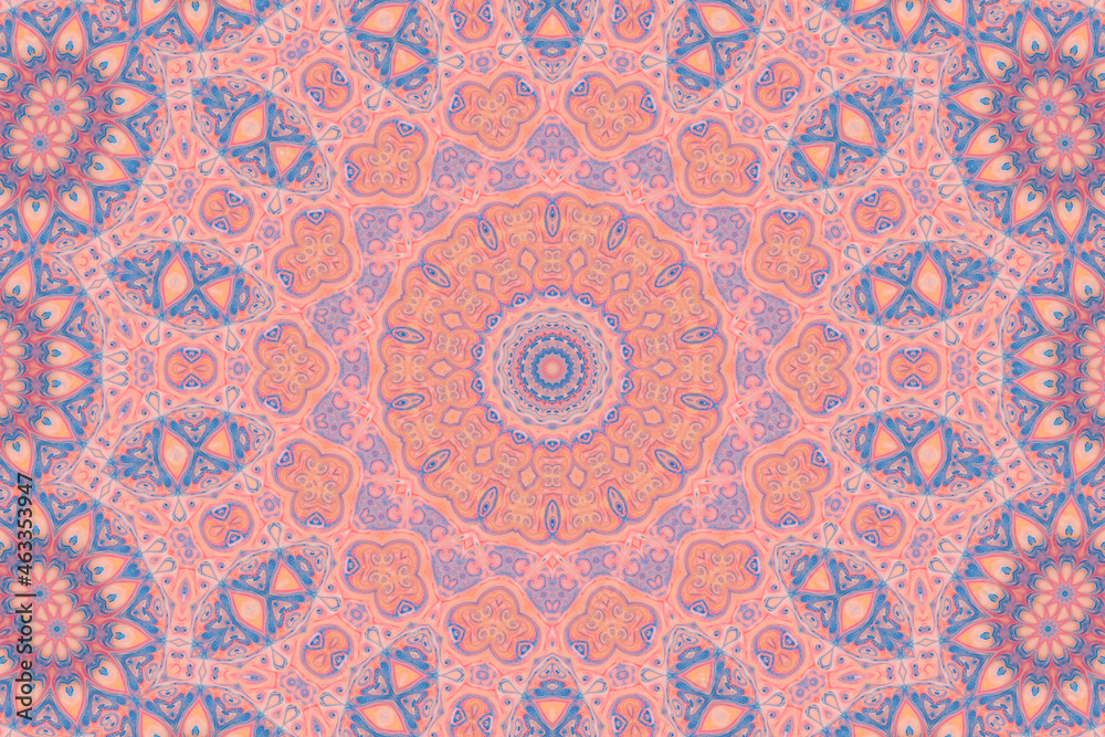 Abstract mandala. Hypnotic psychedelic background. Seamless pattern.