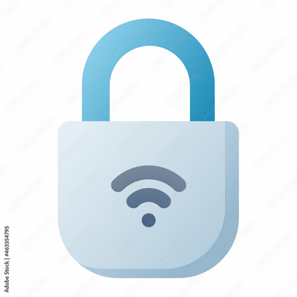 padlock security wireless iot single isolated icon with smooth style