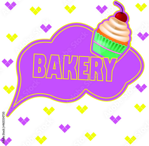 logo for bakery. Illustration capcake