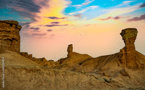 sunset in the desert in Xinjiang, China