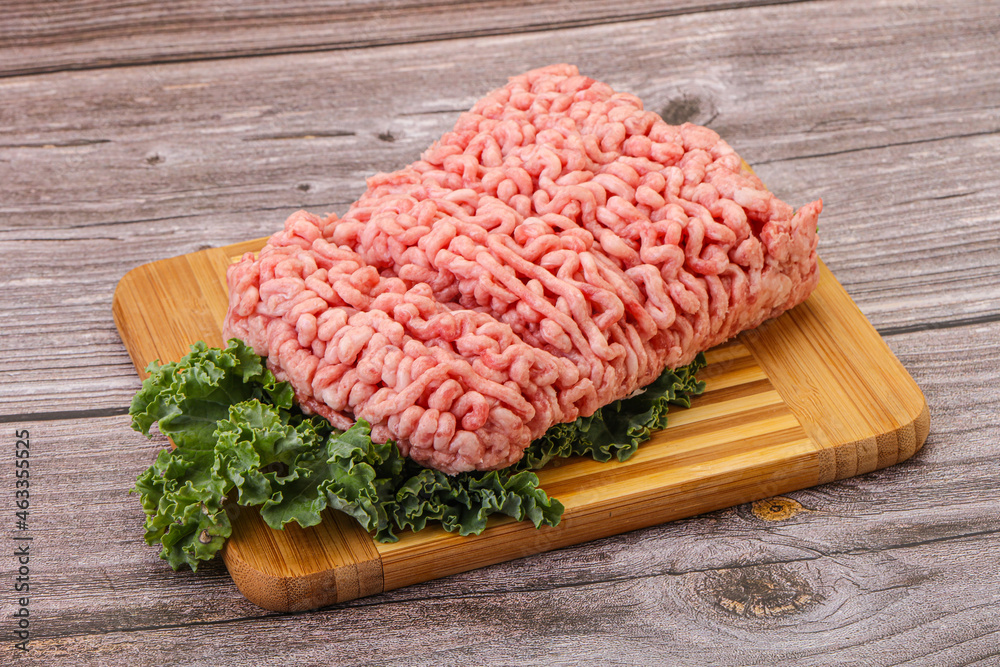 Raw pork minced meat for cooking