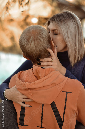 Young and in love guy with a girl in the park
