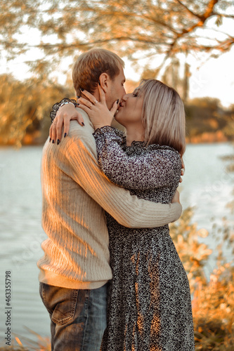 Young and in love guy with a girl in the park