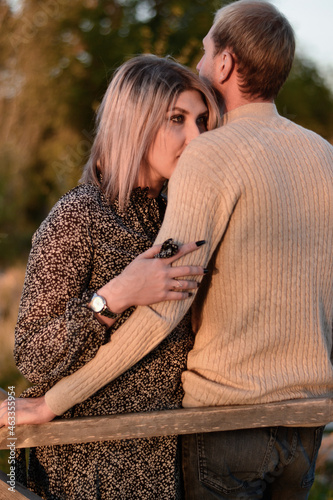 Young and in love guy with a girl in the park