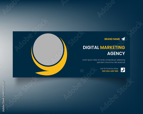 Corporate Facebook Cover template or Digital marketing facebook cover page