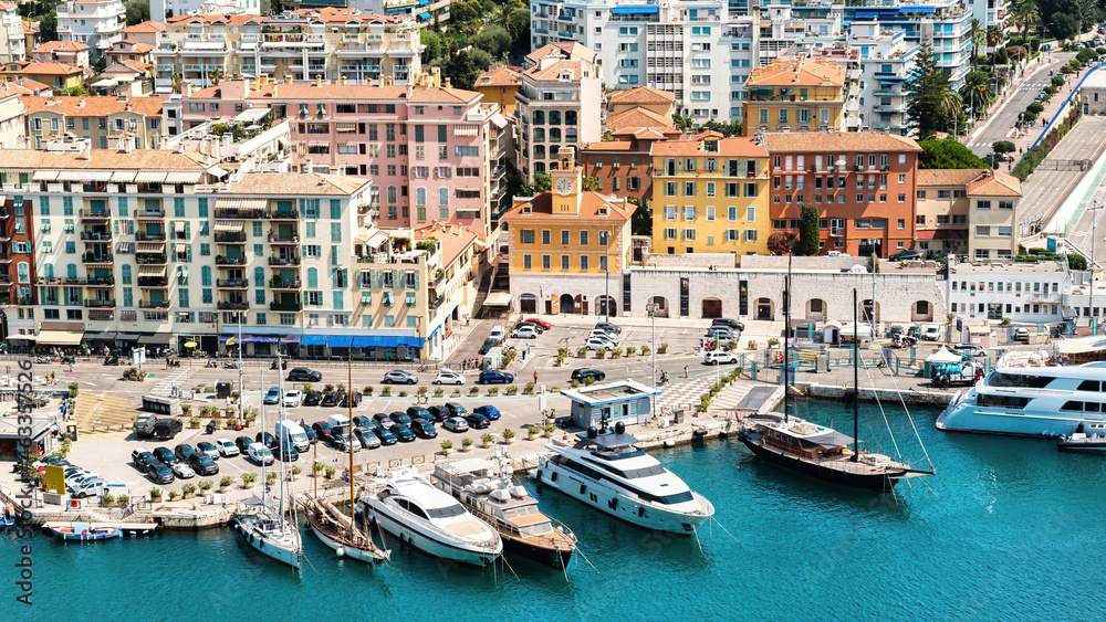 View of the sea port in Nice, France