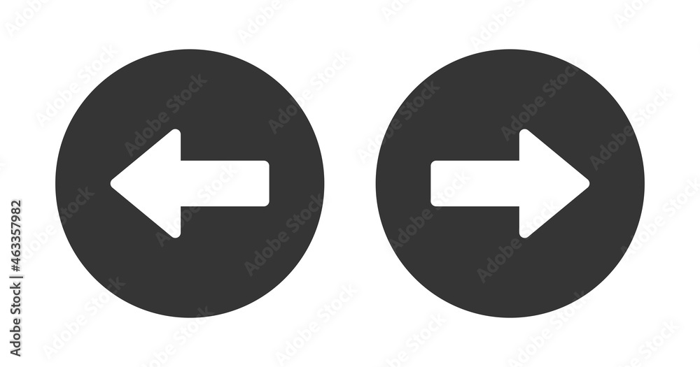 Black arrow button vector icons designed. Left and right arrow button. Black arrow button vector icons designed. Left and right arrow button.