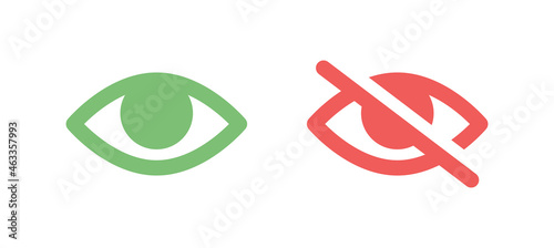 Hide, show symbol vector illustration. Eye icon set.