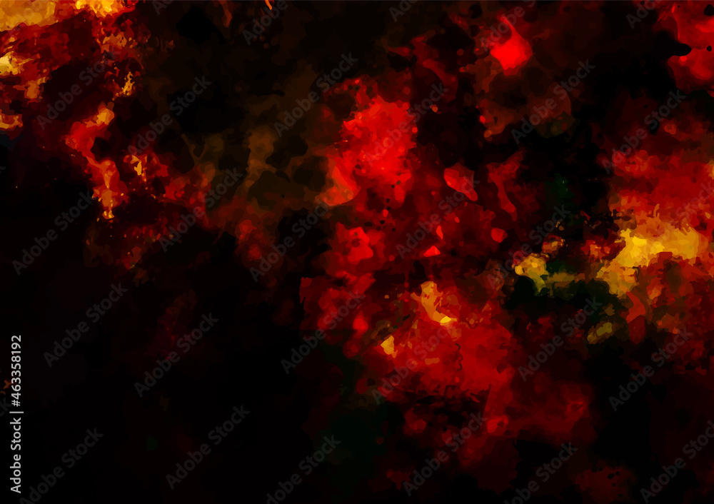 Obraz premium 暗闇に光る赤い幻想的な水彩テクスチャ背景 