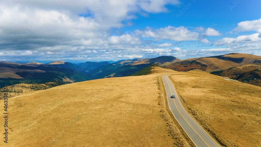 Aerial drone view of nature in Romania