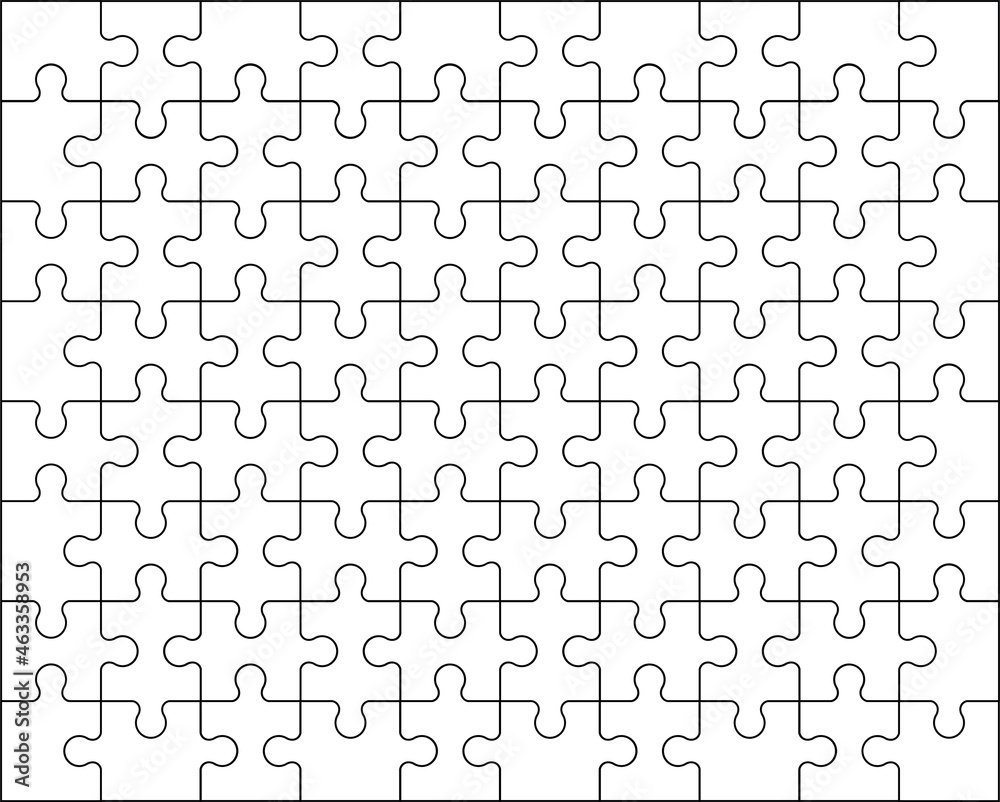 Puzzles background. Jigsaw puzzle with pieces. Mosaic blank template. Vector illustration.