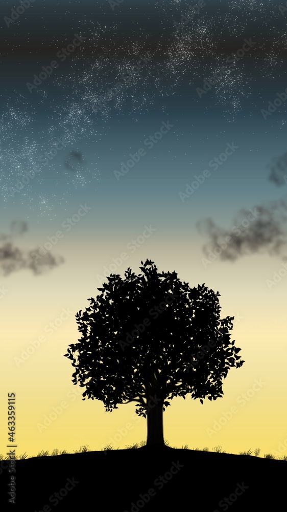 Obraz premium silhouette of tree