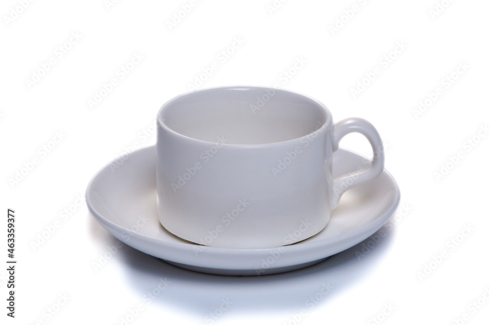 white coffee cup with saucer on white isolated background white coffee cup with saucer on white isolated background