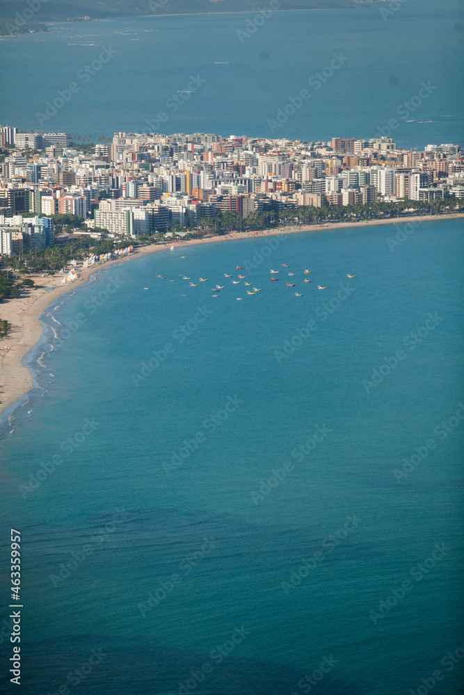 Fototapeta premium Aerial view of beaches in Maceio, Alagoas, Northeast region of Brazil